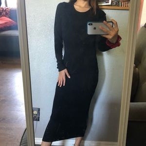 Long Black Fitted Maxi Dress